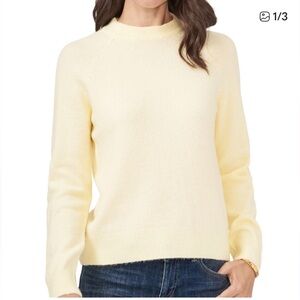 NEW NWT Vince Camuto crew neck sweater yellow buttercream size XS